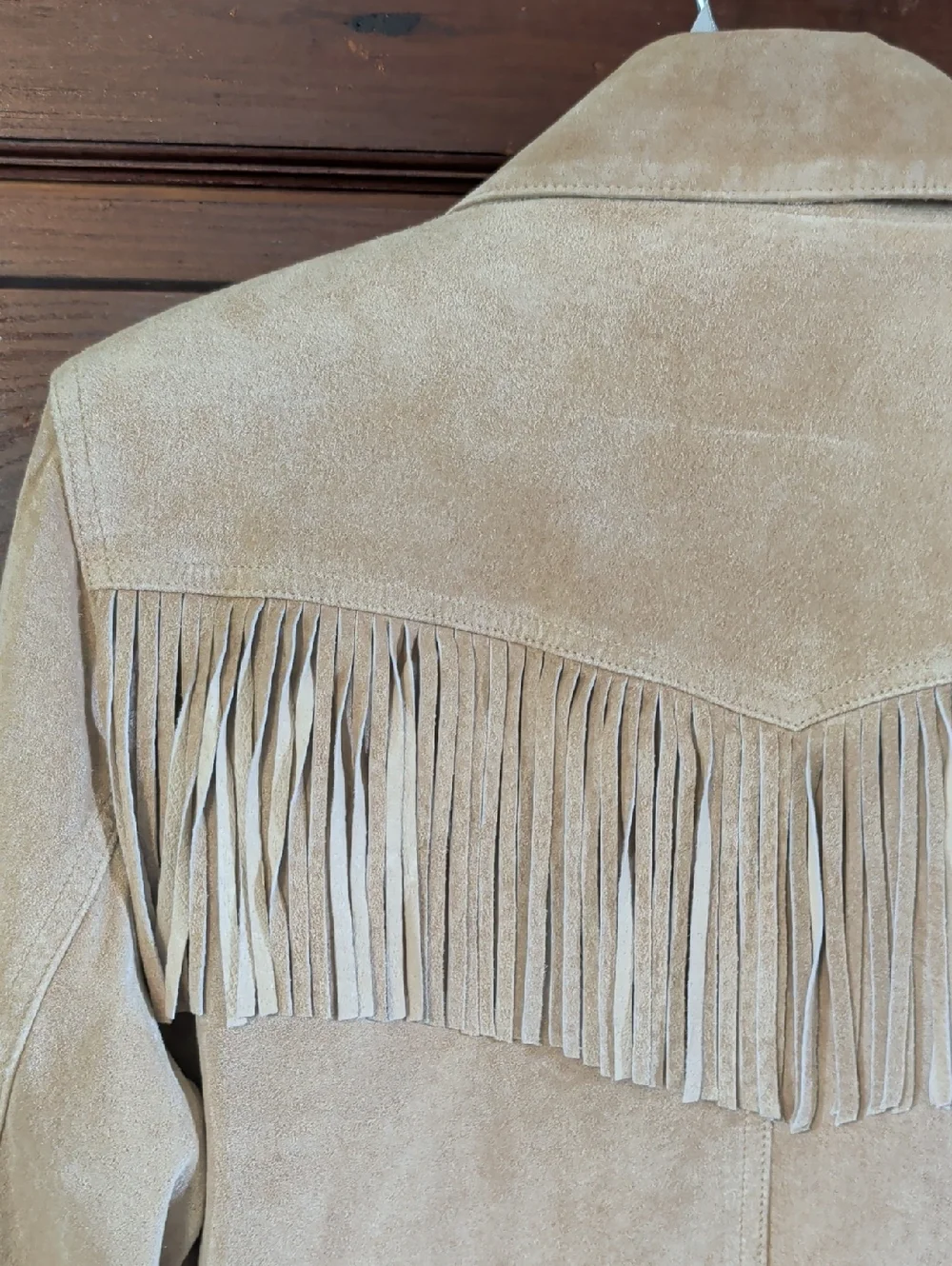 Vintage Tan Leather Suede Fringe Western Jacket L - Picture 7 of 16